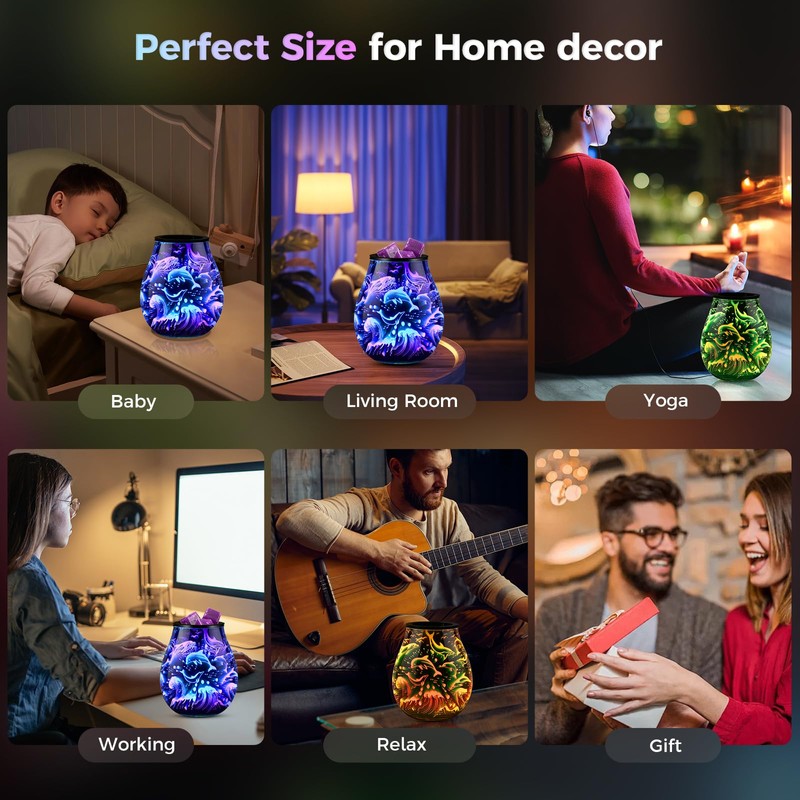 Glass Electric Wax Melt Warmer Oil Burner with Stable Heating