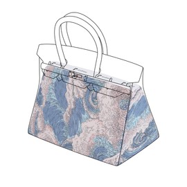 ArcDiary Purse Pillow Shaper Insert, unique pattern handbag shapers, Memory Foam, for Birkin 25/30/35/40 bags (BK25,Sea and waves)