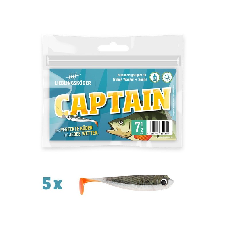 Lieblingsköder, 5 Rubber Fish for Zander Fishing, 7.5 cm, Zander