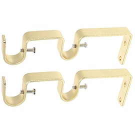 Urbanest Set of 2 Double Curtain Rod Bracket for 3/4-inch and 5/8-inch, Polished Brass