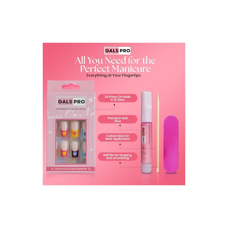 GALS PRO Uñas Postizas Galspro Medium Press On - Set
