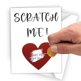 Scratch me! Make Your Own Scratch Card, Surprise Card, Scratch to Reveal Card, Birthday Valentine Anniversary Wish Greeting Card (#Z09) (Red)
