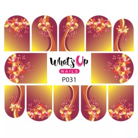Whats Up Nails P031 Holly Frenzy Water Decals Sliders for Nail Art Design