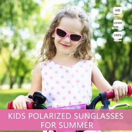 Hifot Kids Sunglasses Boys Girls, UV400 Protection Polarised Sport Sunglasses Kids, TPEE Flexible Unbreakable Frame Wrap Around Childrens Sun Glasses for Age 3-12Y, Outdoor Sport Cycling Beach Eyewear