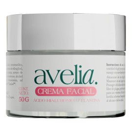 Avelia Crema Facial Hidratante 50g Ácido Hialurónico Elastina Fórmula Nutritiva Aloe Vera Vitamina Tarro Libre Parabenos Sulfatos Cuidado Diario