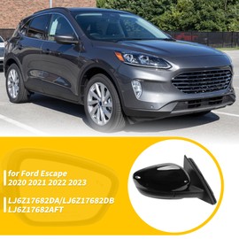 Motoforti 7Pin Right Passenger Side Mirror Replacement for Ford Escape 20-23 Power Door Mirror Assembly Heated Manual Folding W/Blind Spot Dectection Gloss Black Replace# LJ6Z-17682-AFT