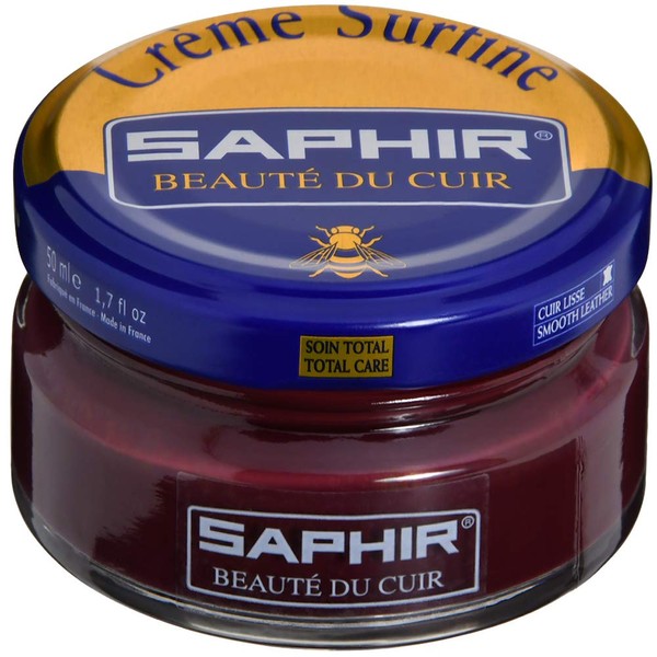 Saphir Shoe Cream Beaute du Cuir Creme Surfine 50ml glass jar (Burgundy)
