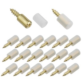 WDONAY 20PCS Shelf Pegs Self Tapping Cabinet Screws Self Drilling Screws Pegs Shelf Support Nails with Non-Slip Cover(Gold)