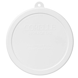Corelle 418-PC White Round Plastic Replacement Lid Cover for 18oz Cereal Bowl