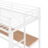 Metal Loft Bed Twin Size with Desk and Storage Shelve,