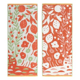 Iori Imabari Towel Face Towel, Seto (Orange), Fluffy, Durable, Long Lasting