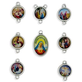 Venerare Our Lady of Sorrows Rosary Medals - Complete Set of Seven Sorrows of Mary 8 Pieces, Metal