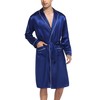 SWOMOG Men's Long Satin Robe Silk Kimono Bathrobe with Shorts