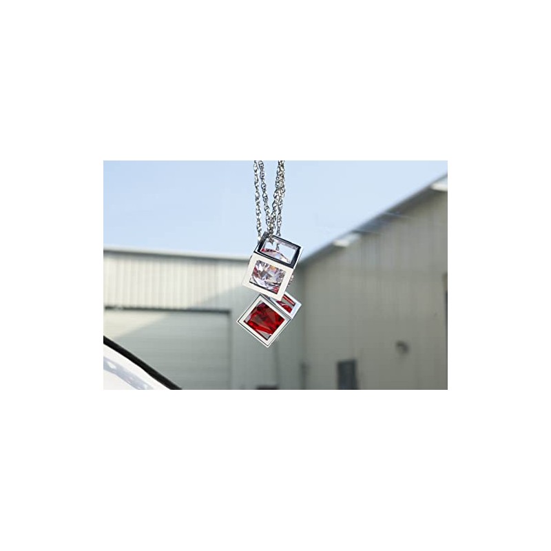 Bling Diamond Cube Car Rear View Mirror Charms, Crystal Rhinestone
