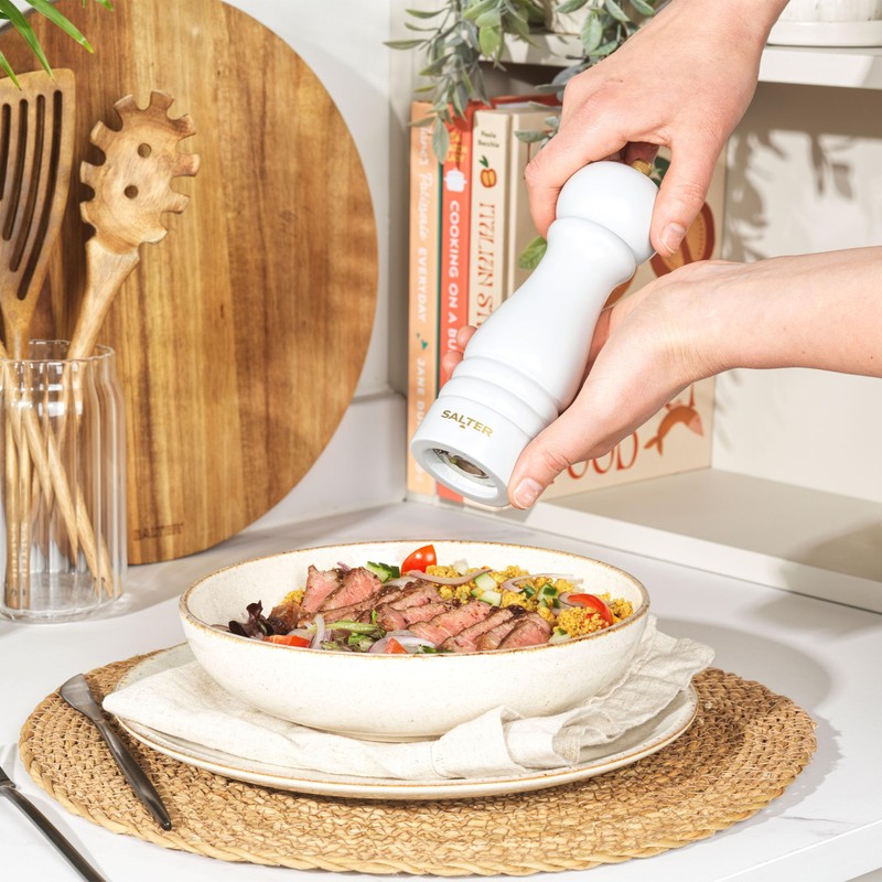 Salter Olea Salt & Pepper Grinder Set – Wooden Seasoning