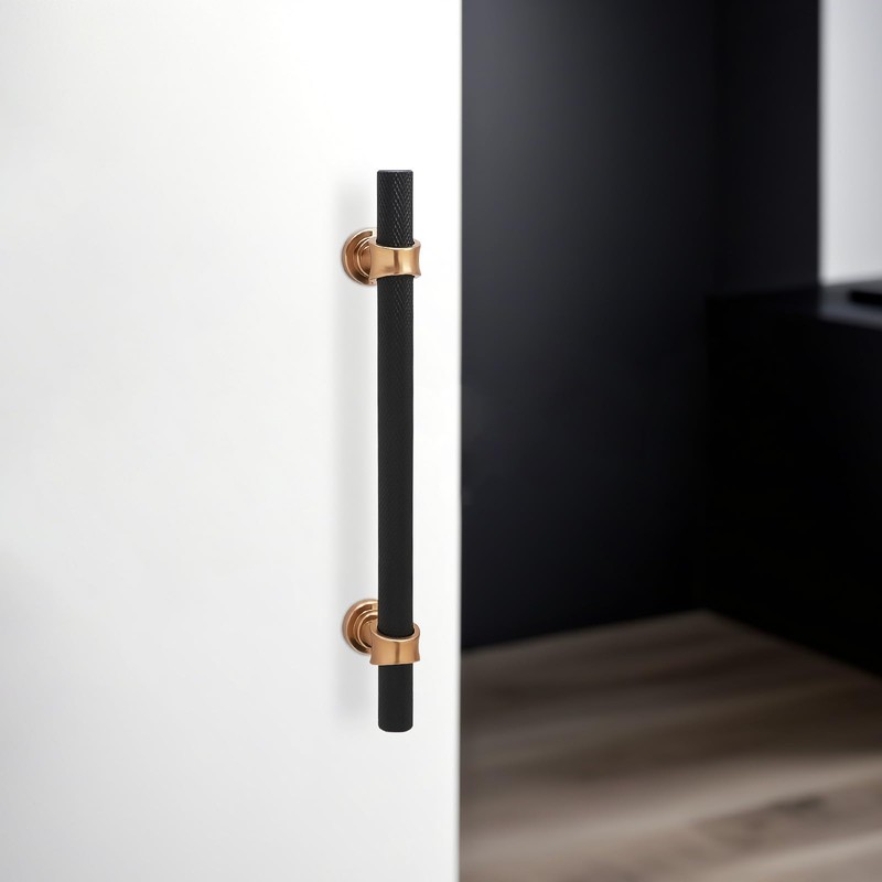 KOMOTIA 10 Pack 5 Inch Cabinet Pulls knurled Matte Black