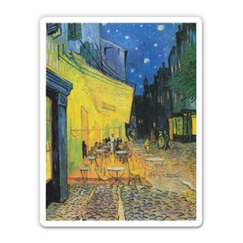 Squiddy Cafe Terrace at Night Van Gogh - Vinyl Sticker for Car, Laptop, Notebook (5" Tall)