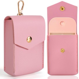 Solldgt Case Compatible with Touchland Hand Sanitizer Spray - Leather Protective Case Holder with Keychain for Touch land Power Mist Glow Mist 1 fl oz, Accessories for Hand Sanitizer Spray (Pink)