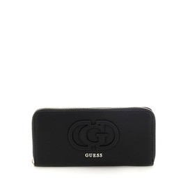 GUESS Women's Calebra Large Zip Around Wallet Large Purse with Zip, Clutch, black, Unit size