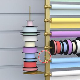 12-Layer Wrapping Paper Rack, Wall Mount Ribbon Spool Holder, Wrap Station Dispenser Ribbon Organizer Wall Mounted Display Rack for Flower Shop Sewing Tool Thread Storage (Golden, 31.5x7.9x47.2in)