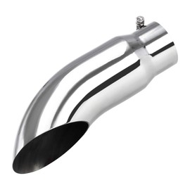 Upower Diesel Exhaust Tip Turn Down 4 inch inlet 5" outlet diameter 16" Long Stainless Steel 304 Bolt On Tailpipe