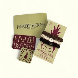 Eco-Friendly Hair Ties – NO Damage, Plastic-Free, Made from Upcycled Pineapple Fiber – Organic, Gentle for All Hair Types (3-Pack: Black, White, Brown)