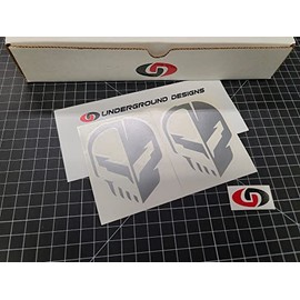 C8 Skull Racing Decals (2-Pack) Jake Skull Sticker 6.2L V8 Stingray Corvette Z06 5.5L 1LT 2LT 3LT LT2 LT6 Select Color: (Metallic Silver)