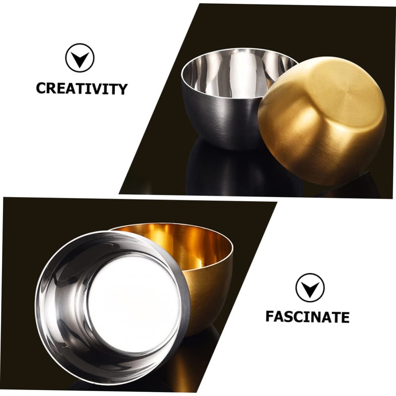 Mobestech 2pcs Stainless Steel Sauce Salad Bowl Multipurpose Kitchen Utensils