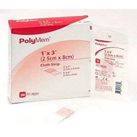 PolyMem Cloth Wound Dressings, Adhesive, 1" x 3", Box of 100