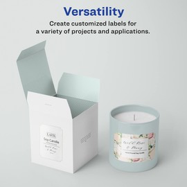 Avery Glossy White Rectangle Scalloped Labels with Sure Feed, 2" x 3", 400 Glossy White Labels, Print-to-The-Edge, Permanent Label Adhesive, Laser/Inkjet Printable Labels