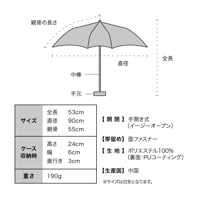 Wpc. IZA Men's Sunny and Rainy Umbrella [100% Light Blocking