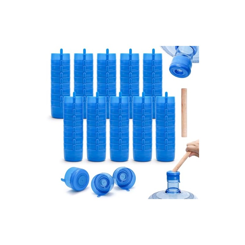Jucoan 100 Pack Water Bottle Caps, 55mm 3&5 Gallon Non