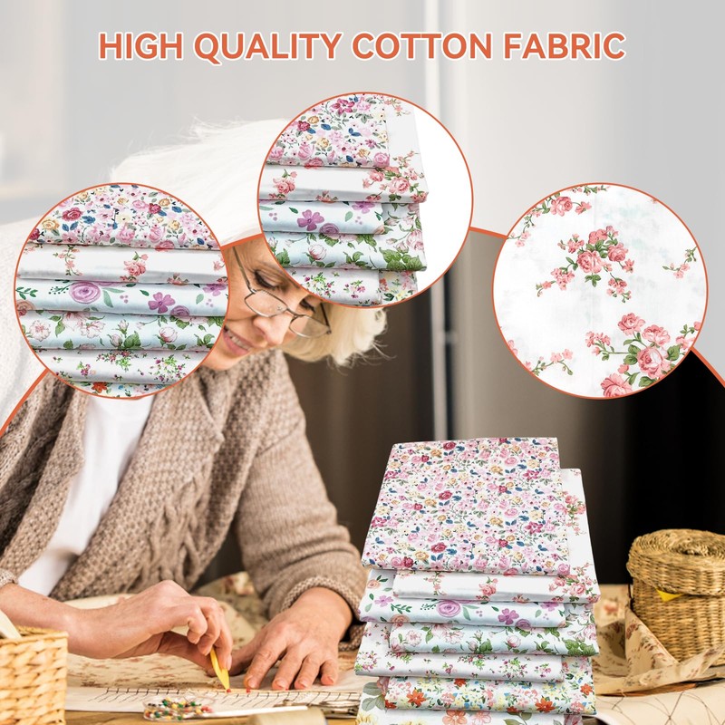 Cotton Fabric Patchwork Fabrics 8 Pieces 50 x 50 cm
