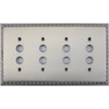Egg & Dart Satin Nickel 4 Gang Push Button Light