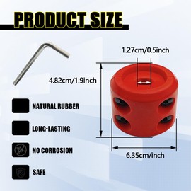 DWARFOO Rubber Winch Stopper, Winch Cable Hook Stopper, Silicone Rubber Stopper Protects Synthetic Winch Rope, Car Accessories Winch Rope Bump Shock Saver Dampener Absorbent Stopper (Red/Black)