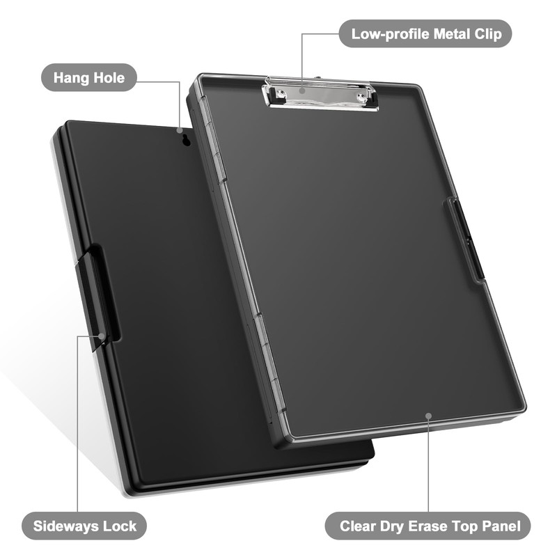 Piasoenc Clipboard with Storage, 8.5 x 11 Clip Boards with