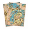 Two (2) Map Set | Michigan & USA by Ruth