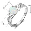 925 Sterling Silver Oval Cut Fire Opal Celtic Knot Wedding
