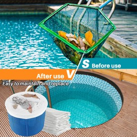 RAINFLOW 10-Pack Pool Skimmer Filter-Socks - Pool Socks for Skimmer Basket Skimmer Socks Filter Sock for Filter Debris Cleans Debris and Leaves In-Ground and Above-Ground
