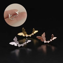 Nail Art Curved Tail Double Butterfly Parts 3-Piece Set (WC7AA6B) / 네일아트 커브형 꼬리달린 더블 나비파츠 3종 세트 (WC7AA6B)