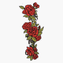 EB Store Roses Vinyl Waterproof Sticker Decal Car Laptop Wall Window Bumper Sticker 5'', EBSTORE-STICKERS-1431