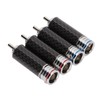 4Pcs RCA Sound Plug Carbon Fiber Chrome 8mm Wire Diameter