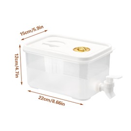Fridge Drink Dispenser with Filter and Leak-proof Spigot, 0.9 Gallon Plastic Ice Water Bucket for Home Party Bar Barbecue, Beverage Liquid Container for Storing Juice, Milk, Fruit Tea, Lemonade