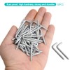 YXQ 50pcs Square Bend Hooks,M3.7-40x15mm Self-Tapping L Shape Right Angle