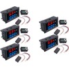 5pcs DC Voltmeter Ammeter Blue 100V 10A + LED Red