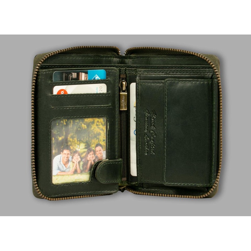 MATADOR Wallet 3626/A Metal Zip TÜV Tested RFID, Green/Green, Green
