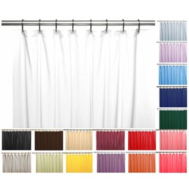 Venice Collections Elegant Heavy Duty Vinyl Shower Curtain Liner with 12 Metal Grommets White