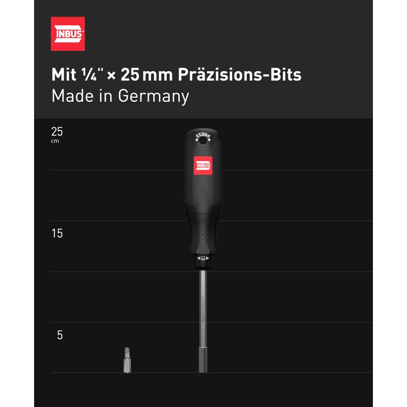INBUS Flow 73424 Screwdriver with 12 Bits - Made in