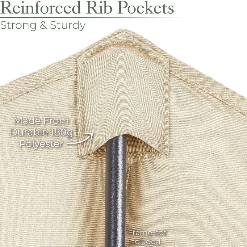 CHRISTOW Replacement Parasol Canopy 2.4m Hexagonal 6 Arms UV 30+