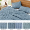Litanika King Comforter Set Grayish Blue, 3 Pieces Lightweight Tufted